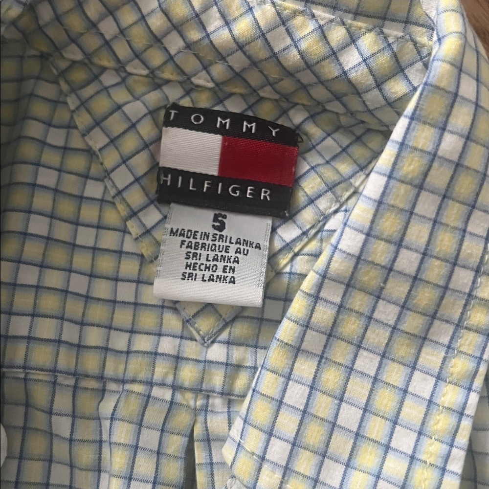 Tommy Hilfiger Checkered Short Sleeve Shirt - White and Blue - Picture 2 of 5